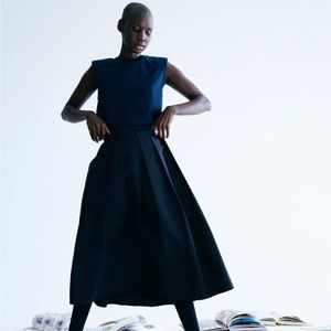 Tibi Silk Faille Skirt